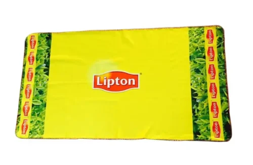 Žlutá promo deka Lipton s transferovým potiskem loga